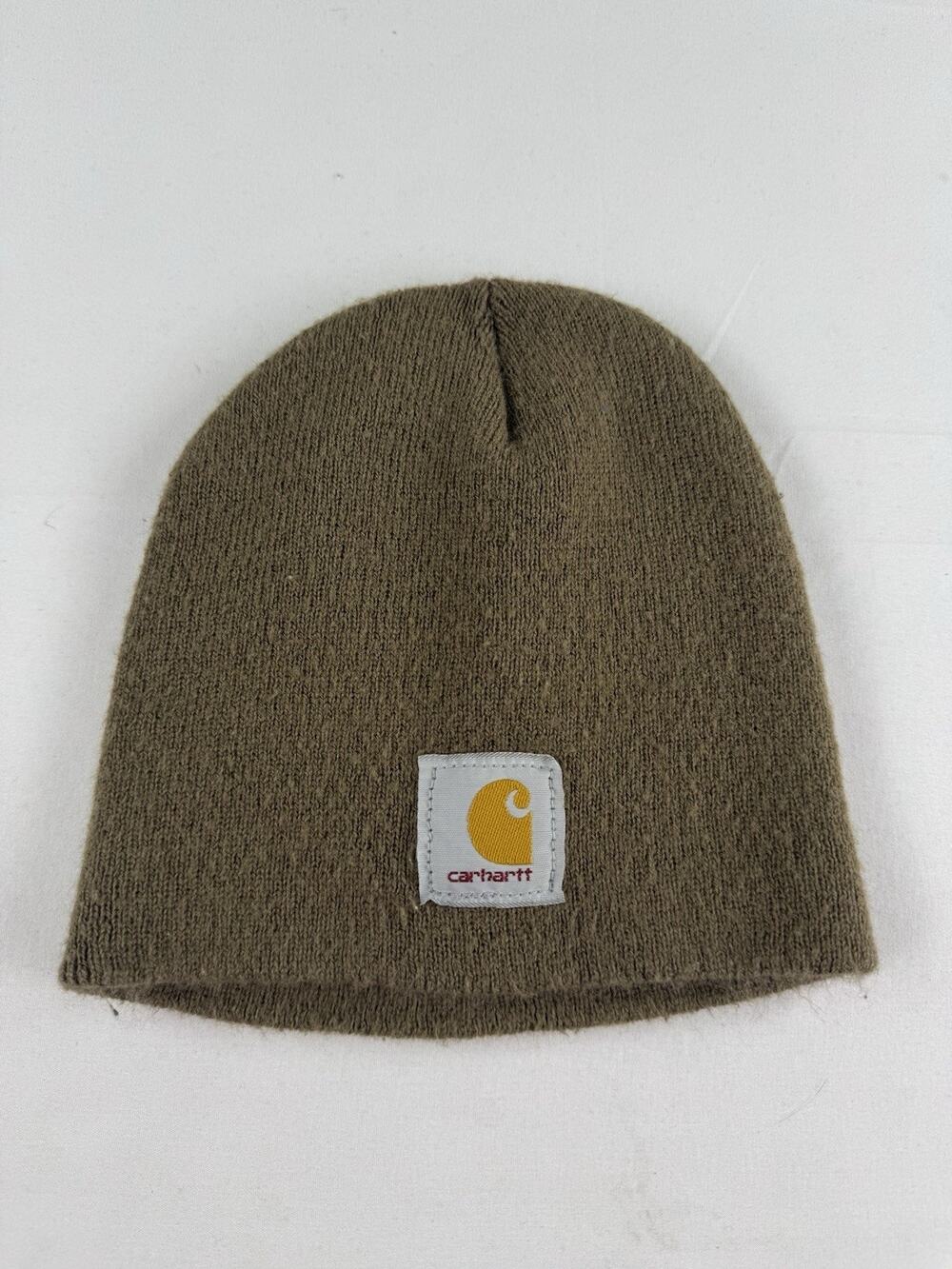 Carhartt Acrylic Knit Beanie Hat Olive Green Watch Cap Logo